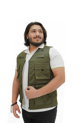 Olive Green Cotton sleeveless Sidhu Jacket
