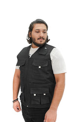 Black Cotton sleeveless Sidhu Jacket