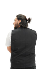 Black Cotton sleeveless Sidhu Jacket