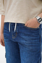 Washed Blue Cargo Denim