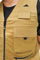 Men's Khaki Cotton sleeveless Sidhu Jacket