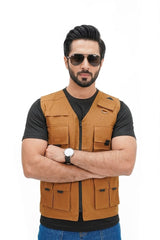 Mustard Cotton sleeveless Sidhu Jacket
