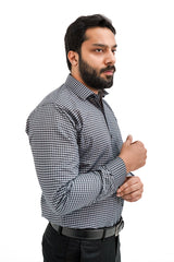 Black Check Formal Cotton Shirt