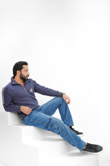 Mid-Wash Loose Fit Cargo Denim