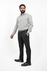 Grey Textured Formal Cotton Shirt