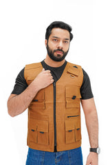 Mustard Cotton sleeveless Sidhu Jacket