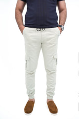 Light Beige Cargo Trouser - Gripped Fit