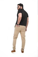 Skin Brown Cargo Trousers - Straight Fit