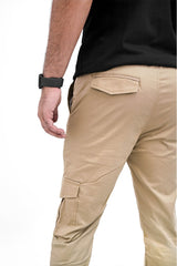 Skin Brown Cargo Trousers - Straight Fit