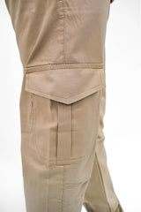 Skin Brown Cargo Trousers - Straight Fit