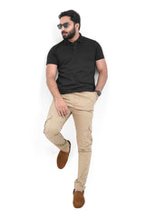Skin Brown Cargo Trousers - Straight Fit
