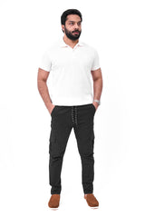 Black Cargo Trouser- Straight fit