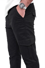 Black Cargo Trouser- Straight fit