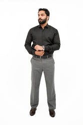 Black Textured Formal Cotton Shirt
