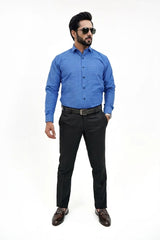 Blue Check Formal Cotton Shirt