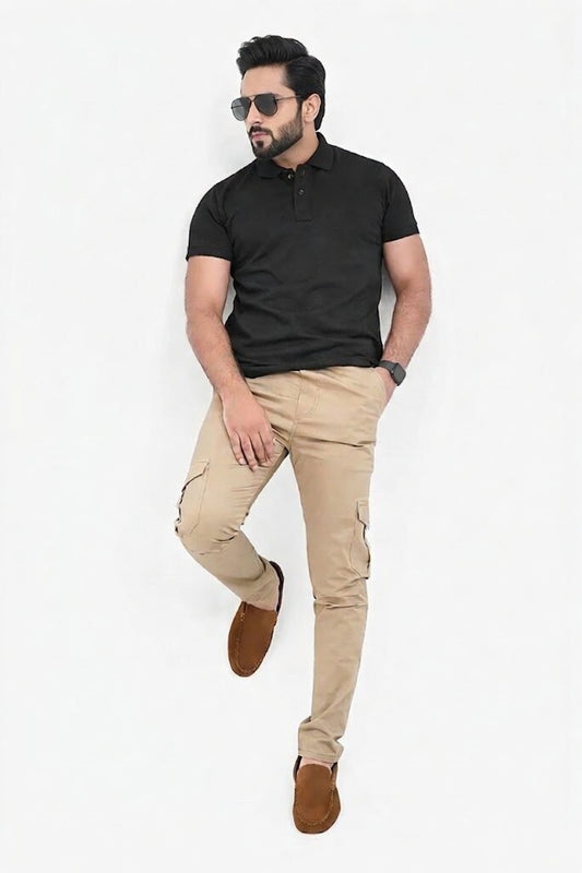 Skin Brown Cargo Trousers