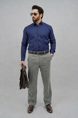 Navy Blue Formal Cotton Shirt