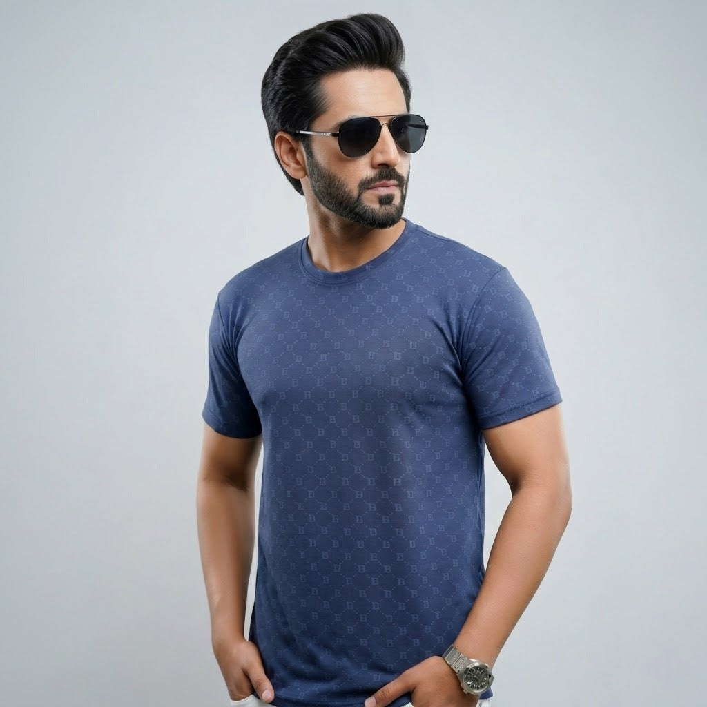 Imported Dry-Fit Tee - Mid Blue