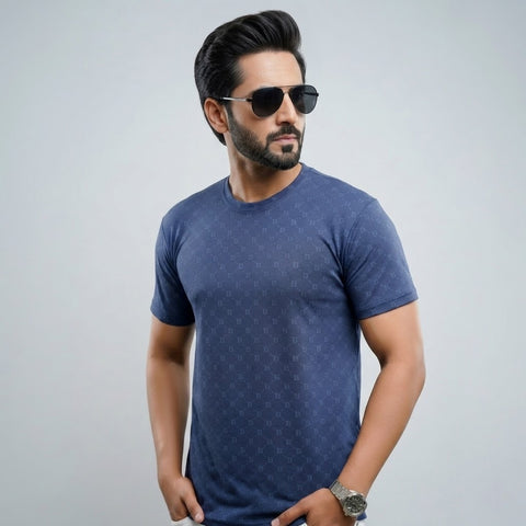 Imported Dry-Fit Tee - Mid Blue
