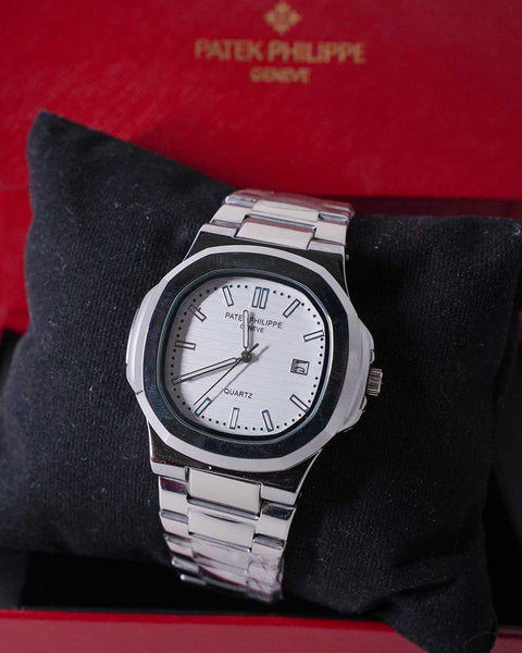 Patek White Dial Watch — Gold Case | Timeless Classic