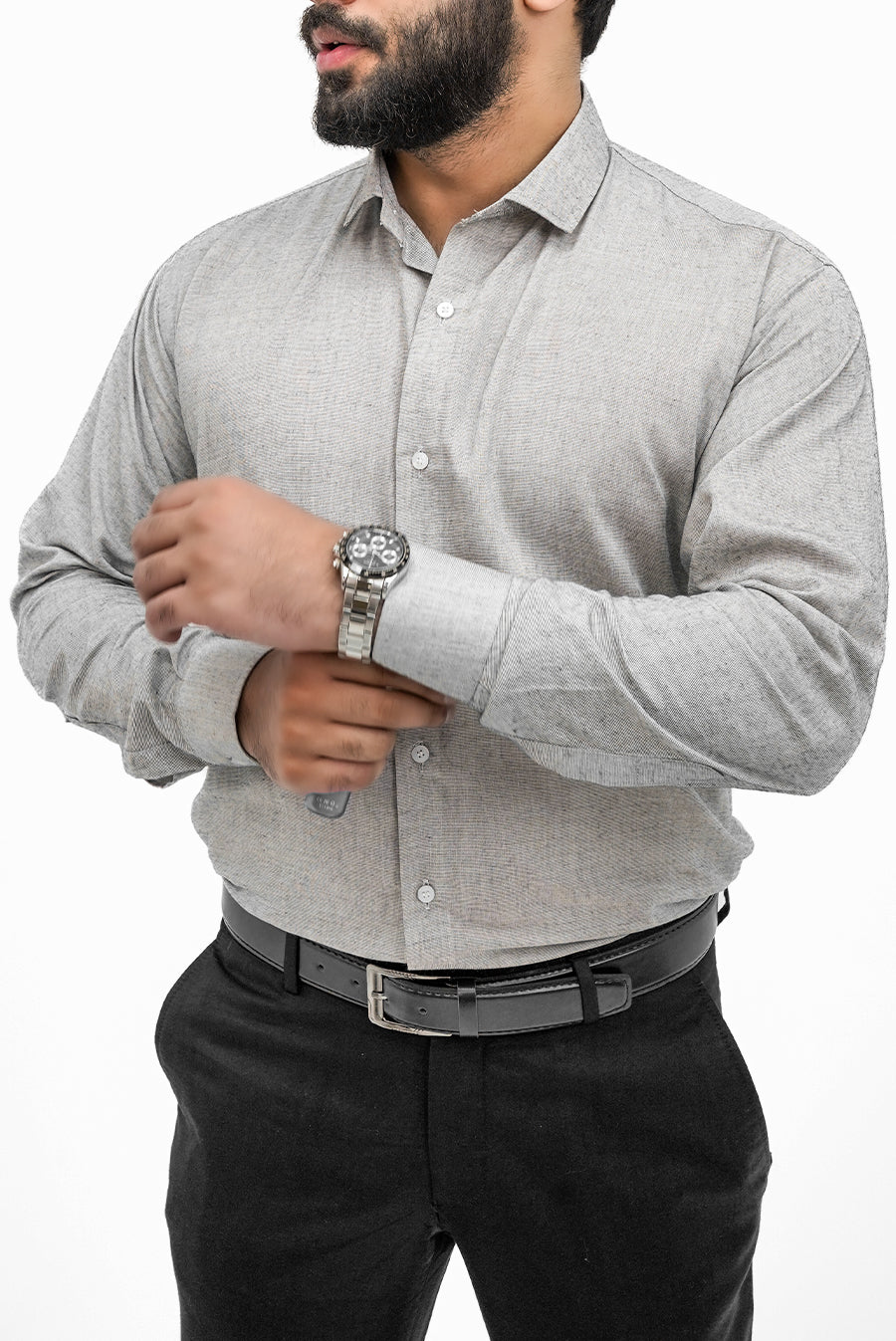 Grey Formal Cotton Shirt