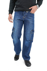 Washed Blue Cargo Denim