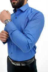 Blue Check Formal Cotton Shirt