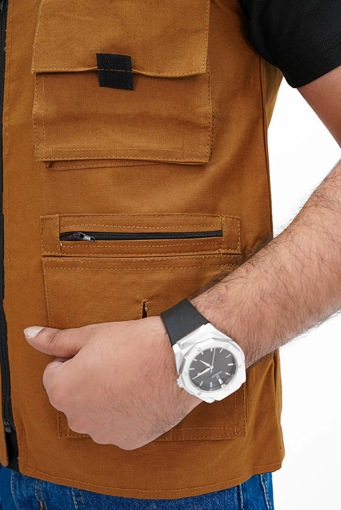 Mustard Cotton sleeveless Sidhu Jacket