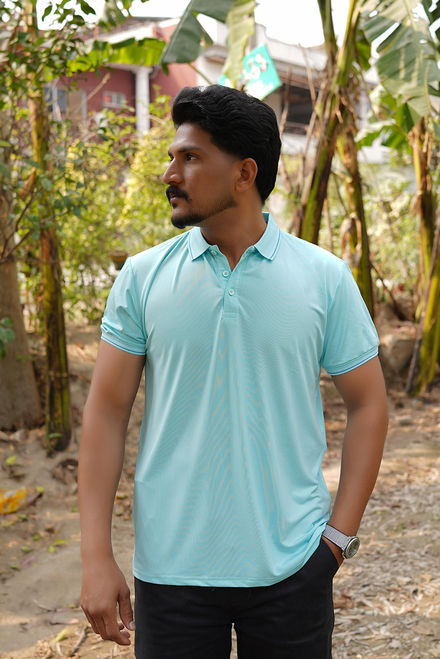 Imported Dry-Fit Polo - Cyan