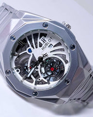 Hubolt Silver Mechanical Dial Watch