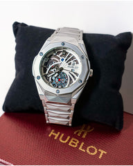 Hubolt Silver Mechanical Dial Watch