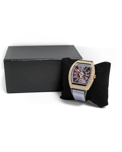 Davinci Blue Dial Watch — Diamond-Set Body | Statement Timepiece