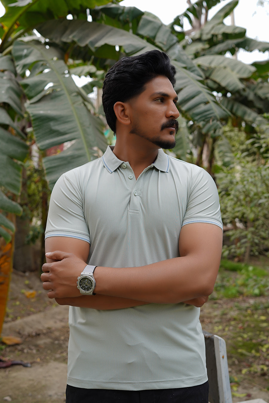 Imported Dry-Fit Polo - Mid Grey