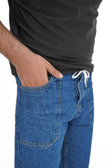 Loose Fit Patch Pocket Denim
