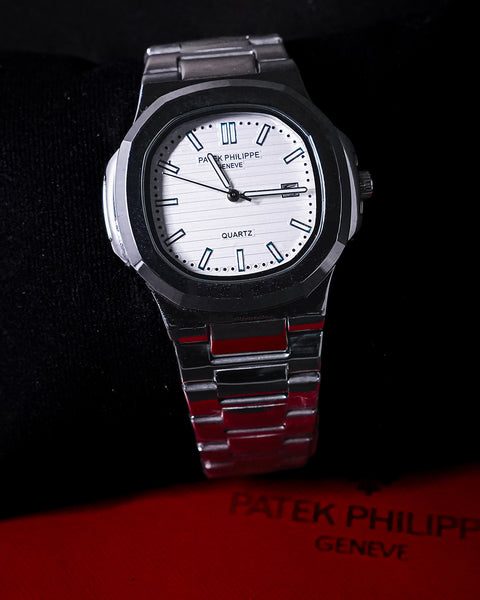 Patek White Dial Watch — Gold Case | Timeless Classic