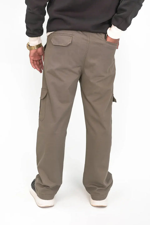 Olive Loose Fit Trouser — Wide Streetwear Cut | Premium Cotton Blend