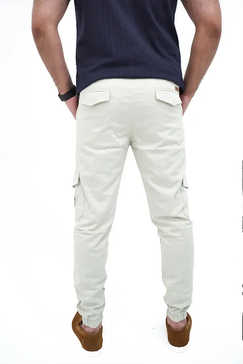 Light Beige Cargo Trouser — Gripped & Straight Fit | 100% Cotton