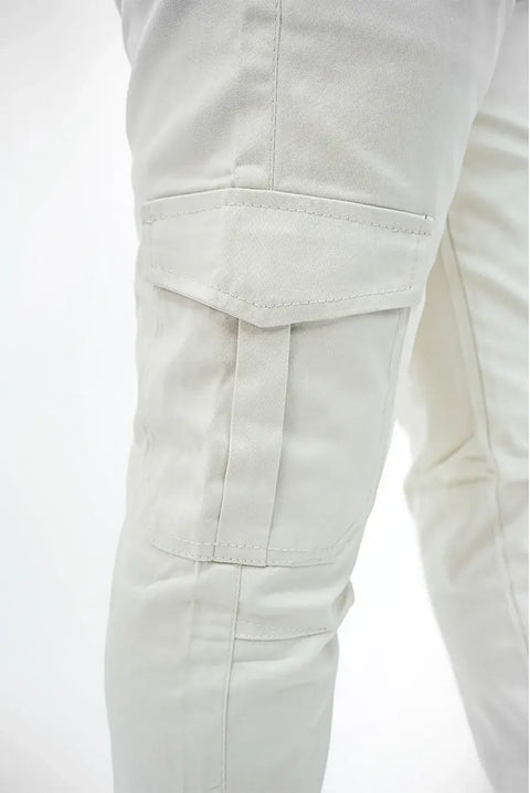 Light Beige Cargo Trouser — Gripped & Straight Fit | 100% Cotton