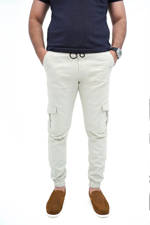 Light Beige Cargo Trouser — Gripped & Straight Fit | 100% Cotton