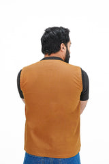 Mustard Cotton sleeveless Sidhu Jacket