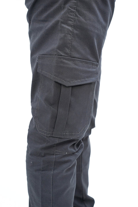 Dark Grey Cargo Trouser — Gripped & Straight Fit | 100% Cotton