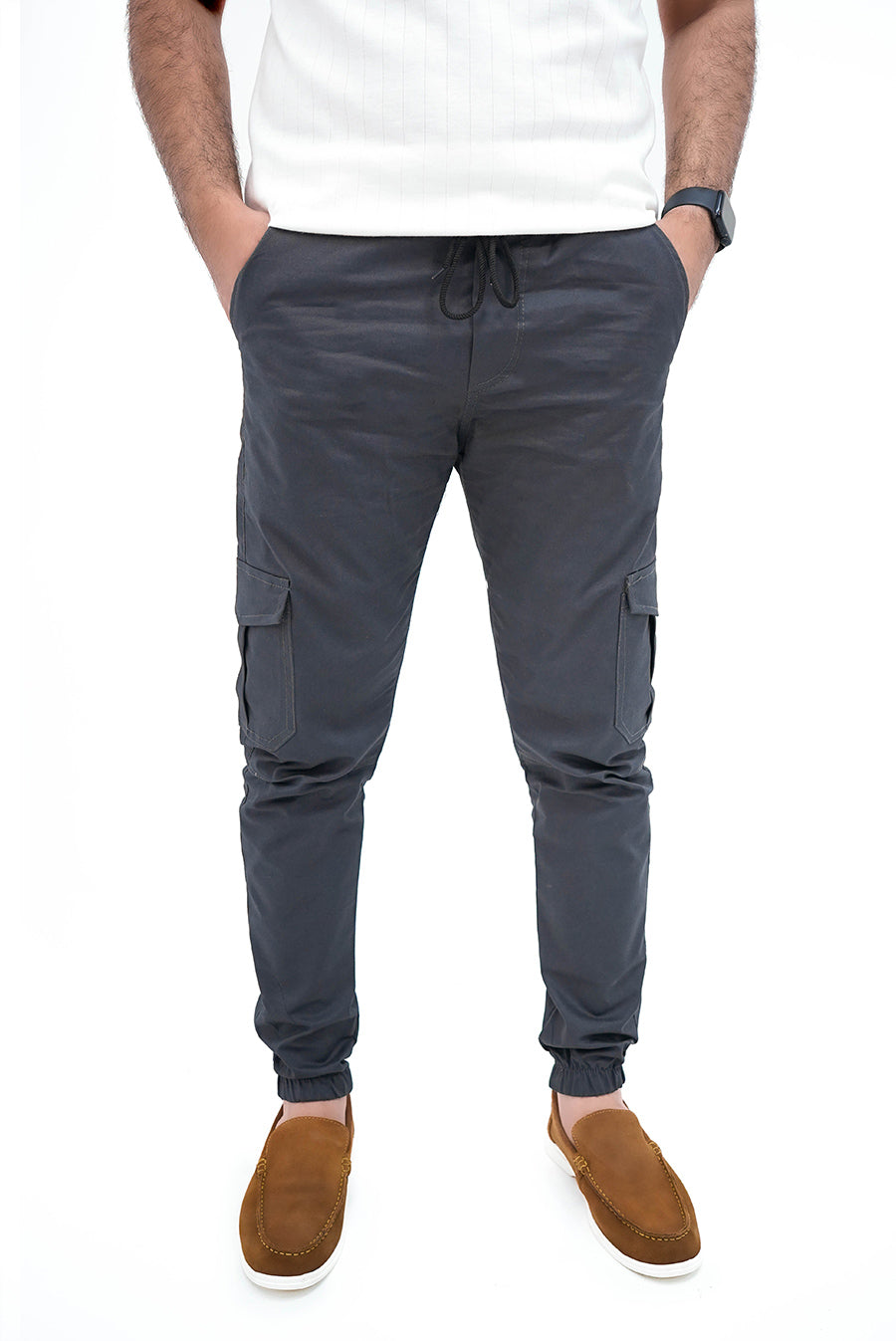 Dark Grey Cargo Trouser - Gripped Fit