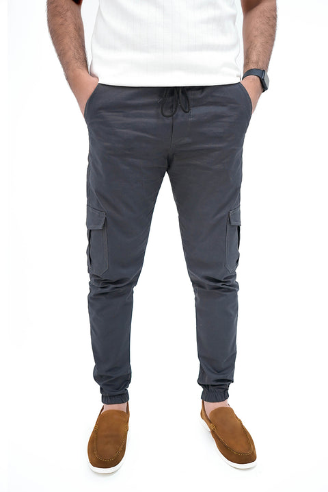 Dark Grey Cargo Trouser — Gripped & Straight Fit | 100% Cotton
