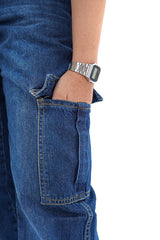 Washed Blue Cargo Denim