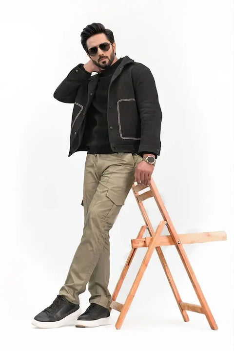 Olive Loose Fit Trouser — Wide Streetwear Cut | Premium Cotton Blend