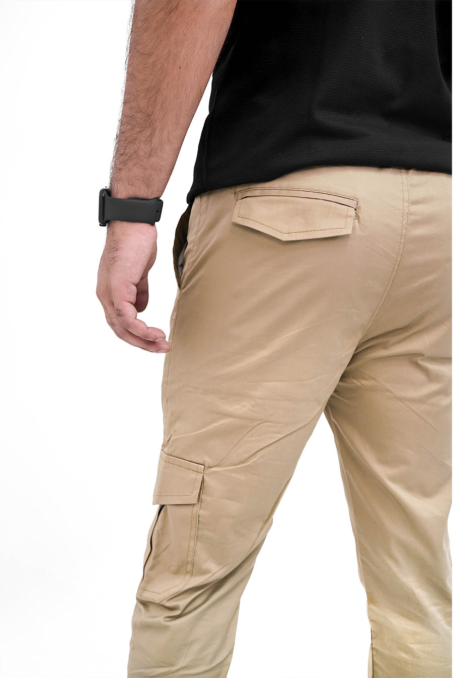 Skin Brown Cargo Trousers - Straight Fit