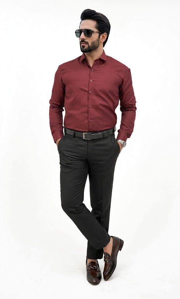 Maroon Formal Cotton Shirt
