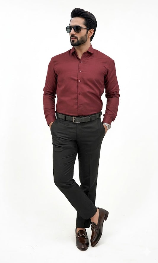Maroon Formal Cotton Shirt