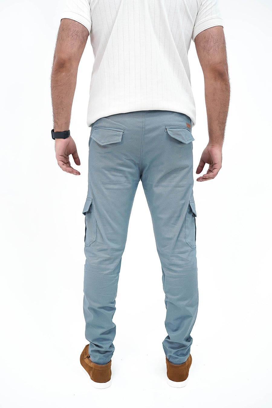 Slate Blue Cargo Trouser - Straight Fit