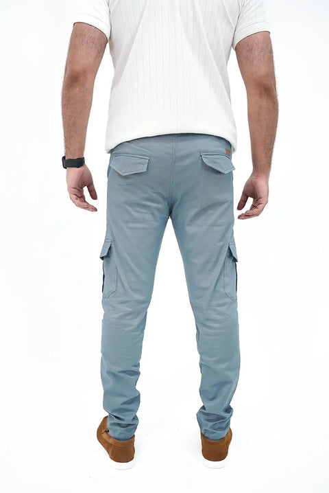 Slate Blue Cargo Trouser — Gripped & Straight Fit | 100% Cotton